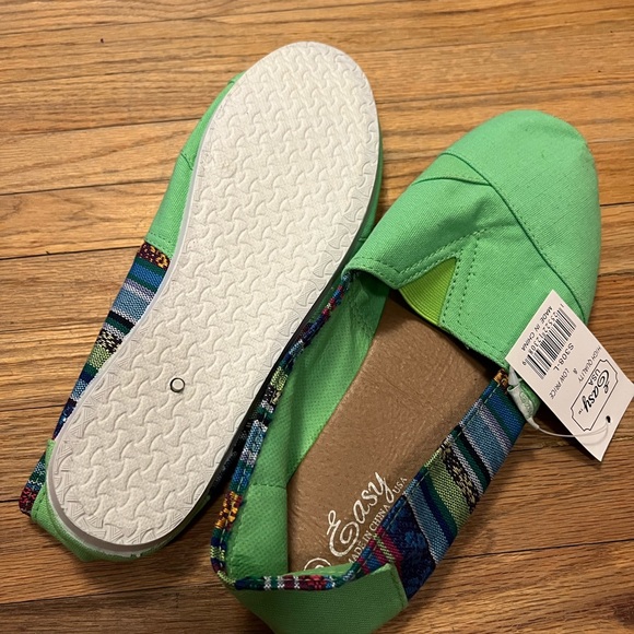 Bright Green Canvas Slip On Shoes - Picture 5 of 8